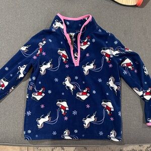 OshKosh B'gosh Navy Fleece Pullover with Unicorns